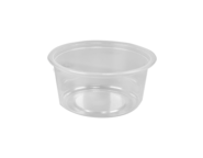 Plastic spuitgiet bakjes rond REUSABLE transparant 250ml