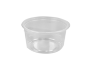 Plastic spuitgiet bakjes rond REUSABLE transparant 350ml