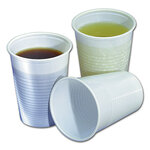 Plastic koffiebekers wit Plastic koffiebekers wit
