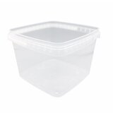 Plastic bakjes vierkant 3250ml met deksel en hengsel