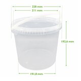 Plastic bakjes rond 5700ml met deksel en hengsel maten
