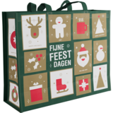 Kerstshopper Winterwonder GROOT groen 45x15x36cm, 10 stuks_