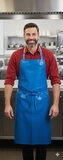 Plastic schort PU blauw_