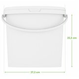 Emmers WIT 10900ml met deksel en hengsel maten