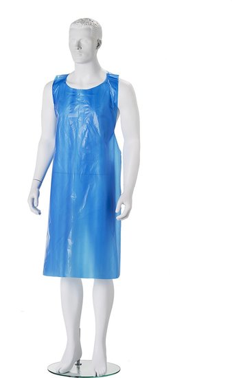 Wegwerp schorten plastic blauw 50mu