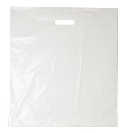Plastic draagtassen wit 45x50cm