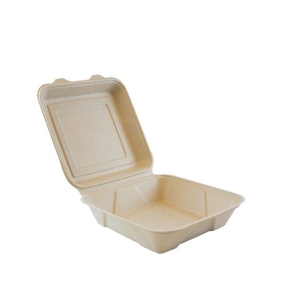 Maaltijdboxen 1-vaks suikerriet 1500ml 25x25x8cm 50 stuks