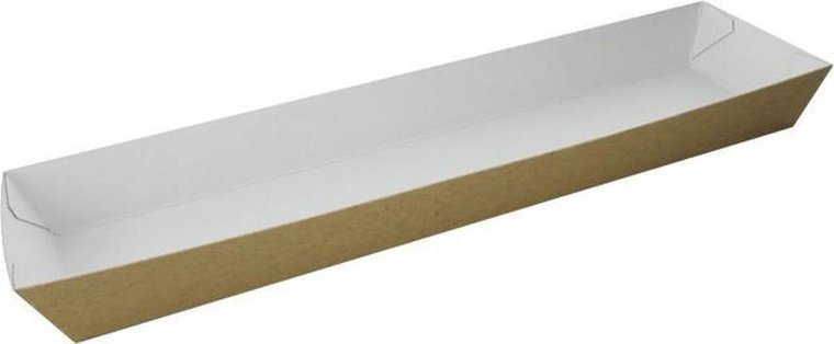 Bakjes karton voor stokbrood en pistoletjes 250x60x25mm