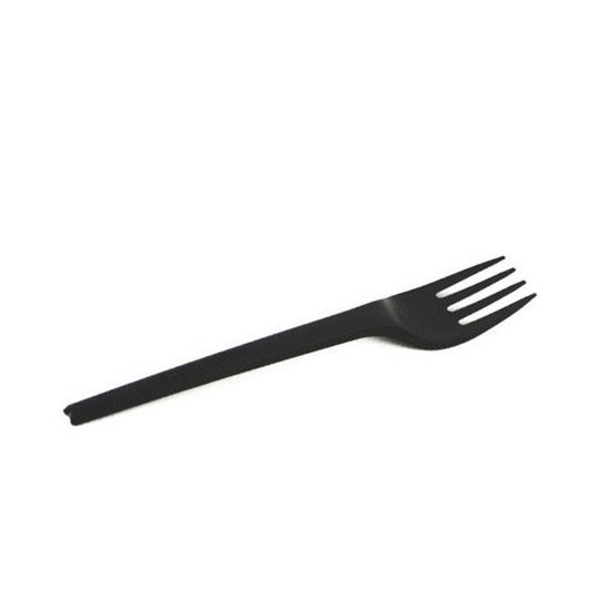 Wegwerp plastic vorken herbruikbaar 168mm zwart