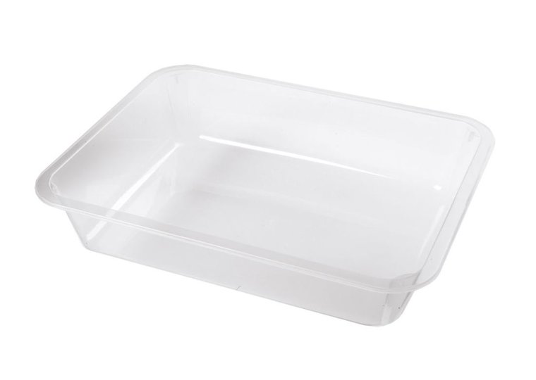Maaltijdbakken 1-vaks transparant 1050cc (227x178x42mm)