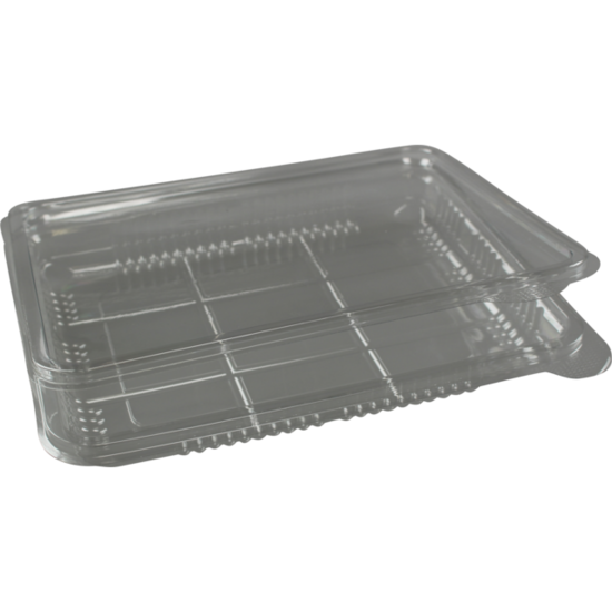 Vleeswarenschaaltjes plastic met klepdeksel 400ml (125x200mm)