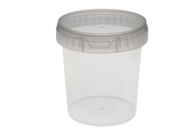 Verzegelbare plastic bakjes rond 740ml met deksel