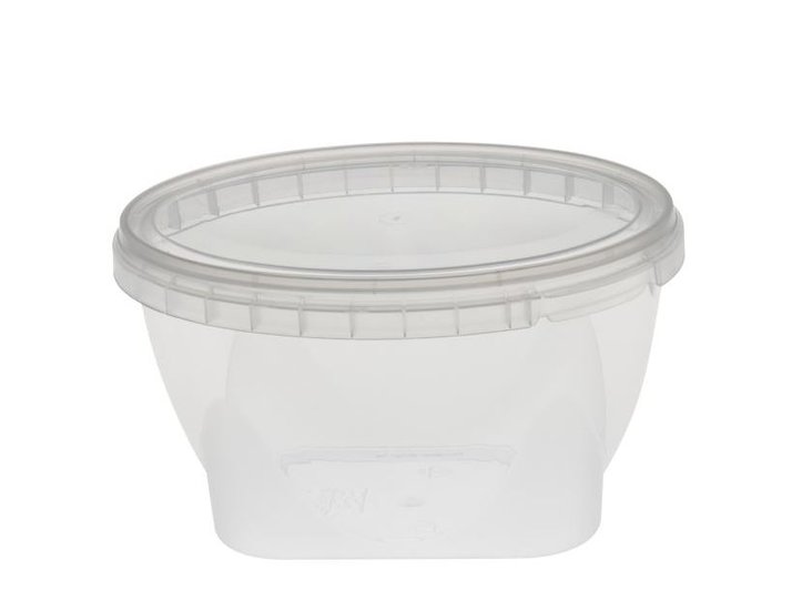 Ovale bakjes 465ml met lekdichte deksel