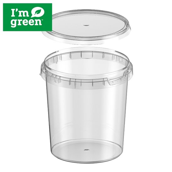 Plastic bakjes rond bio 870ml met verzegelbare deksel