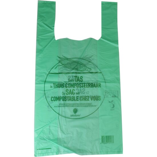 Hemdtassen composteerbaar groen/transparant 27x7x50cm