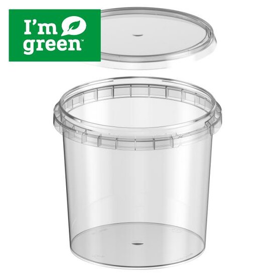 Plastic bakjes rond bio 740ml met verzegelbare deksel