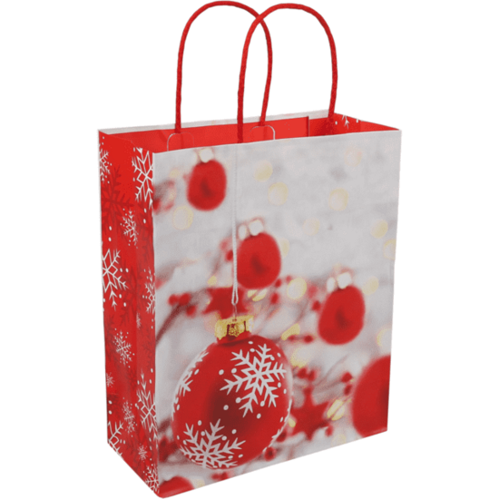 Papieren kersttasjes Red  35x13x31cm
