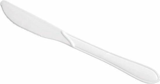 Depa plastic wegwerp messen herbruikbaar 195mm wit