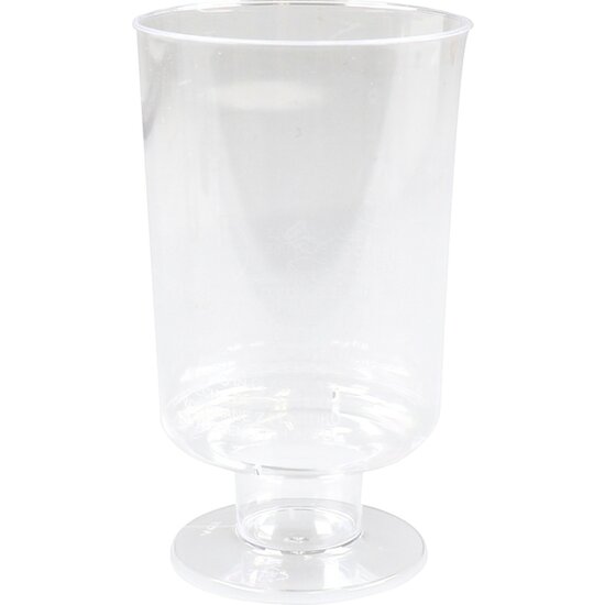 60 plastic wijnglazen wegwerp met voet 150cc