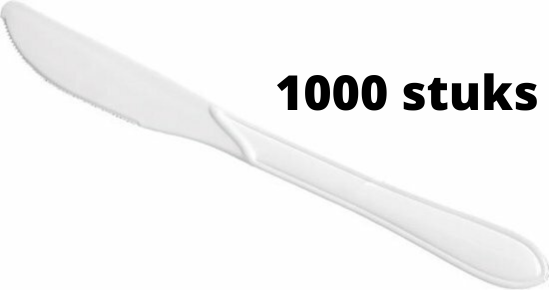 1000 plastic messen budget herbruikbaar wit