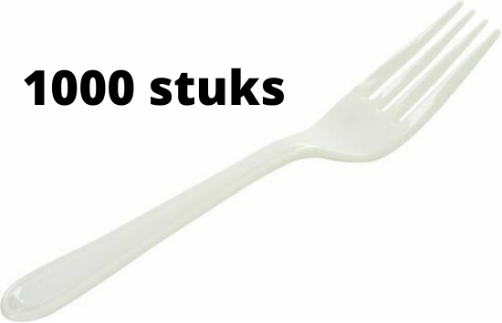1000 plastic vorken budget herbruikbaar wit