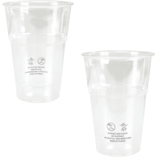 50 bierglazen gerecycled pet 300cc