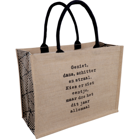 Kerst shoppers jute 43x20x34cm, 10 stuks