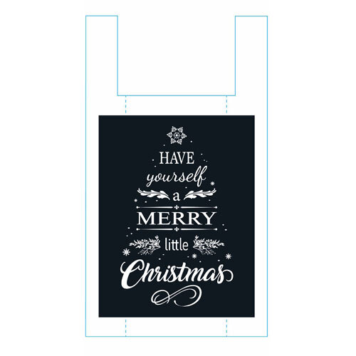 Plastic hemdtasjes Kerst 30x60cm, 500 stuks