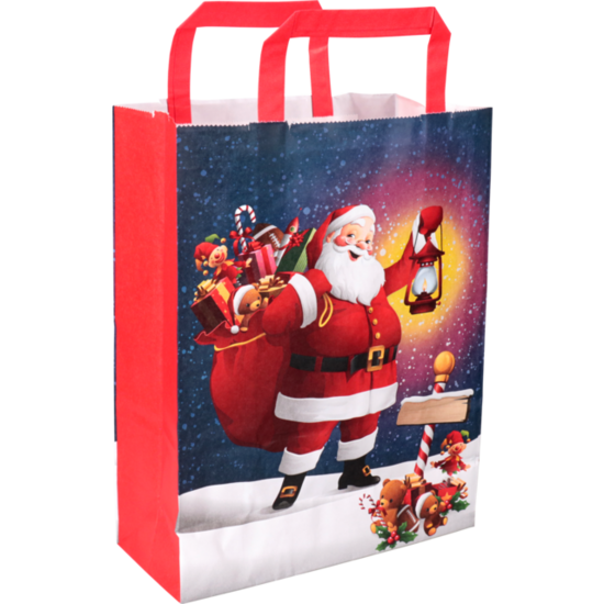 Kersttasjes papier klein 22x10x29cm, 100 stuks