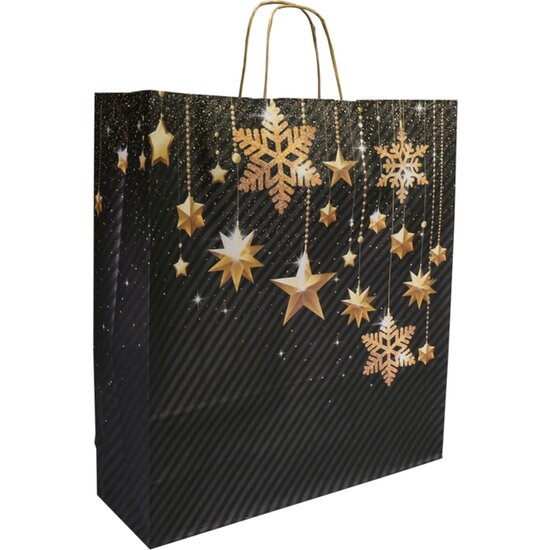 Kersttassen papier black deluxe 45x15x49cm, 50 stuks