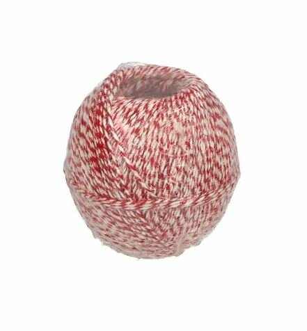 Worsttouw 3 drs rood-wit