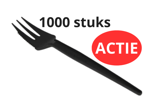 Snackvork met zaagrand plastic re-usable, 1000 stuks