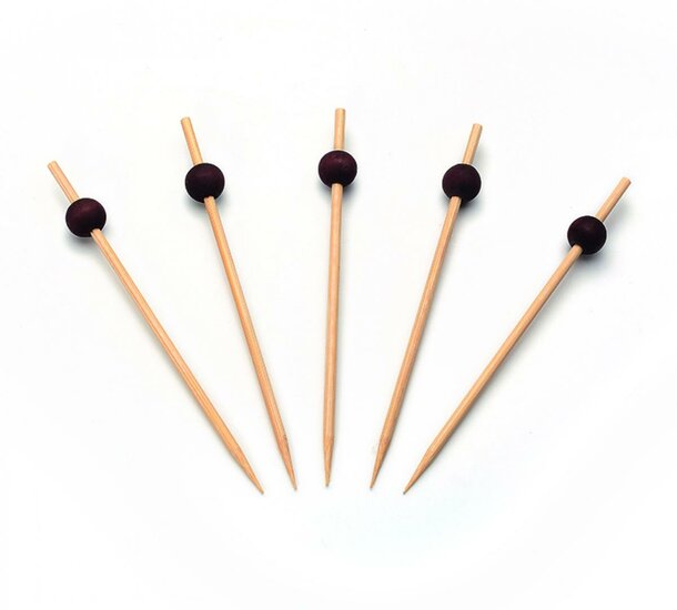 Cocktailprikkers met zwarte bol