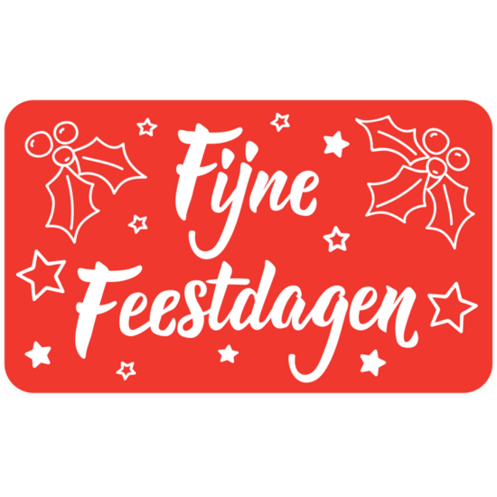 Rode stickers Fijne Feestdagen