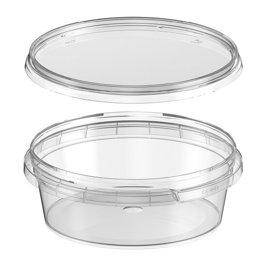 Plastic bakjes rond 130ml herbruikbaar met lekdichte deksel