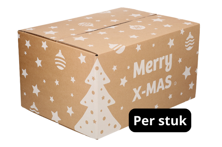 Kerstpakketdoos 'Merry X-mas' C 400x300x215mm