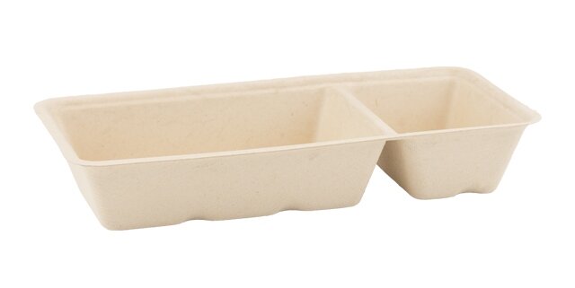 Patatbakjes suikerriet groot met sausvak A22 (A9+1) 500 stuks