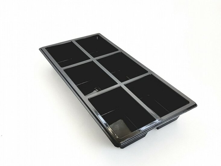 Tapas bakjes 6-vaks zwart 400 stuks