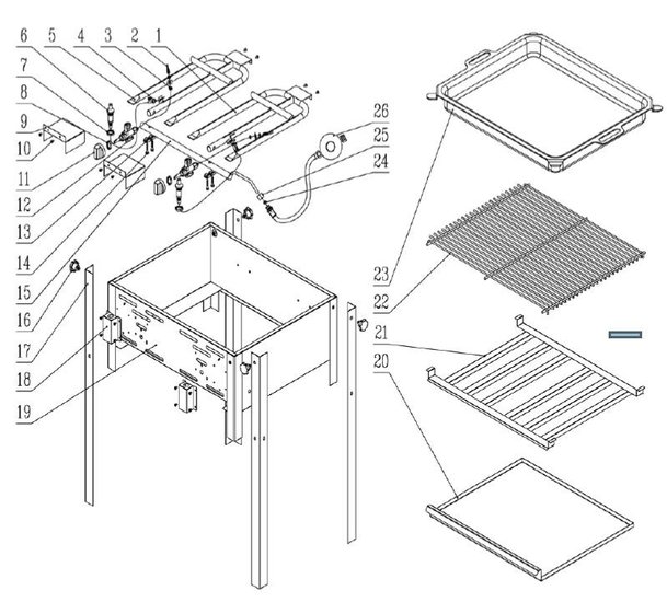Piezo ontsteker GrillMaster, Grillsystem en Xenon Pro