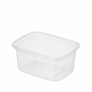 Plastic bakjes rechthoekig 250ml transparant