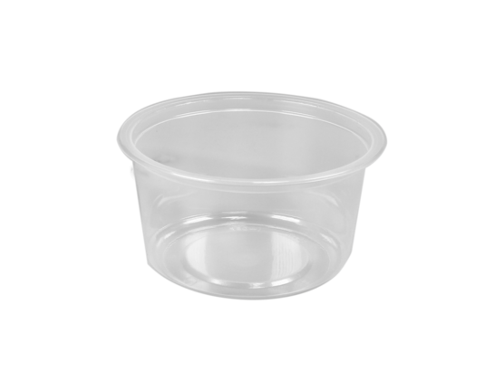 Plastic spuitgiet bakjes rond REUSABLE transparant 350ml