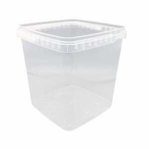 Plastic bakjes vierkant 5600ml met deksel en hengsel