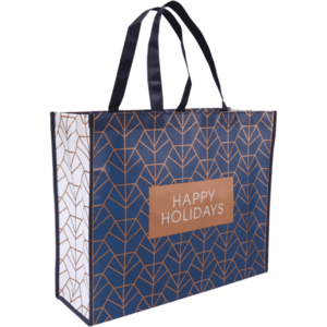 Kerstshoppers Holidays blauw 45x15x36cm, 10 stuks