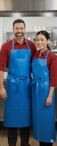 Plastic schort PU blauw