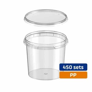 plastic bakje met deksel 370ml